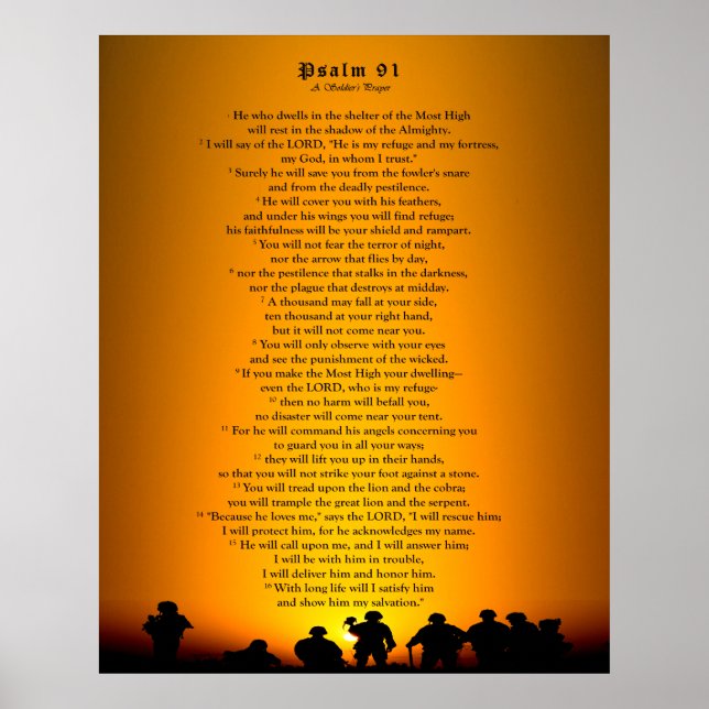 Psalm 91 - A Soldier's Prayer Poster (Front)