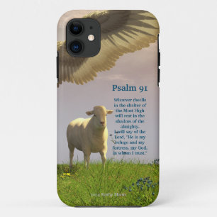 Psalm 91 and a Sheep under His Wings Case-Mate iPhone Case