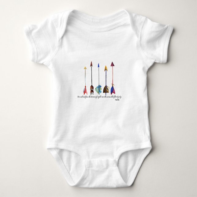 Psalm 91 Arrow Baby Bodysuit (Front)