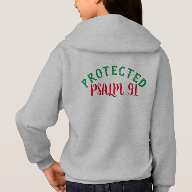 Psalm 91 Bible Scripture Girls Christian T-shirt (Back)