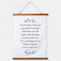 Psalm 91 Bible Verses Botanical Leaves Christian