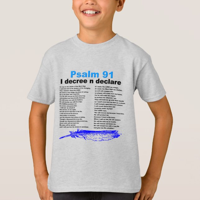Psalm 91 Boys Christian Raglan Tshirt (Front)