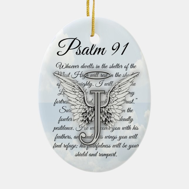 Psalm 91 ceramic tree decoration (Back)