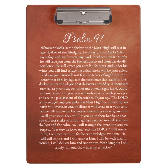 Psalm 91 for Protection Clipboard (Front)