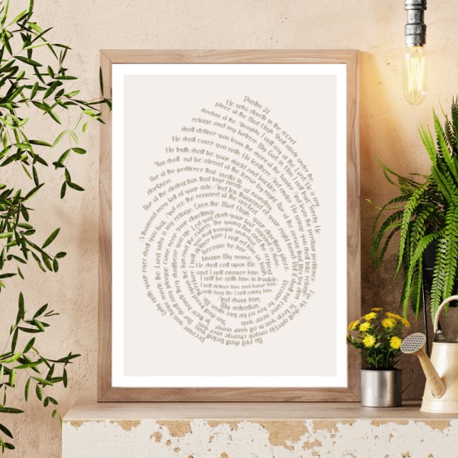 Psalm 91 God's Fingerprints Modern Christian Bible Poster (Psalm 91 Bible verse poster )