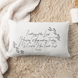 Psalm 91 Modern Botanical Leaves Christian Lumbar Cushion