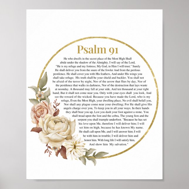 Psalm 91 NKJV Bible Verse Poster (Front)