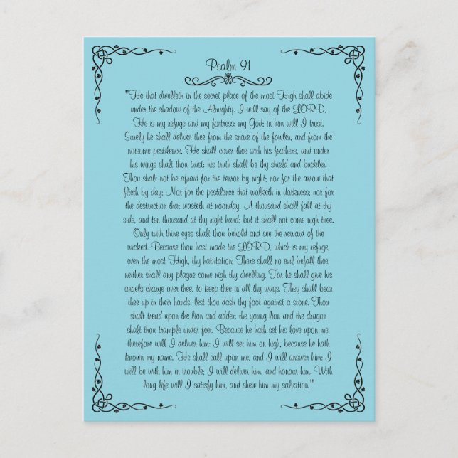 Psalm 91 Postcard (Front)