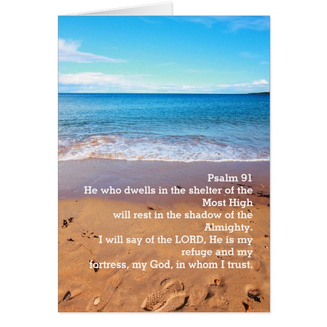 Psalm 91 , sandy beach card (Front)