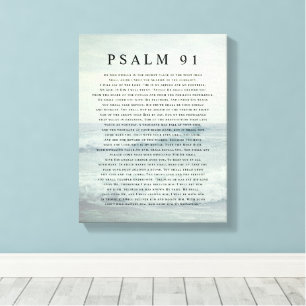 Psalm 91 Scripture Soft Aqua Blue Calm Beach Canvas Print