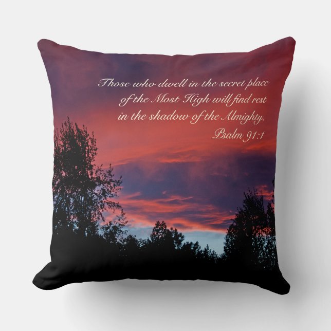 Psalm 91 Those who dwell in the secret place, Cushion (Front)