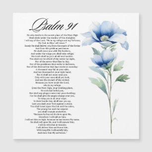 Psalm 91 Watercolor Blue Flower Bible Scriptures