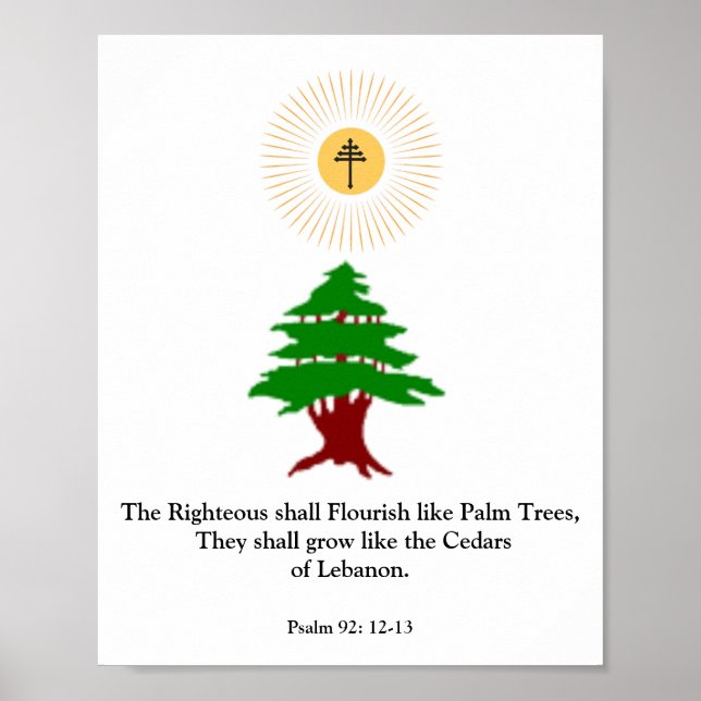 Psalm 92: 12-13 Cedar of Lebanon Poster (Front)