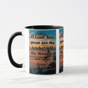 Psalm 92:5 KJV Bible Verse Pic Two-Tone Mug