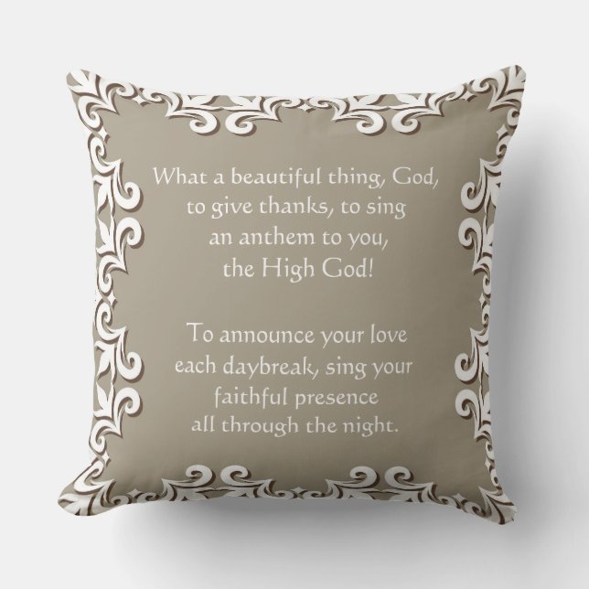 Psalm 92/ Give Thanks Reversible Decorative Pillow (Front)