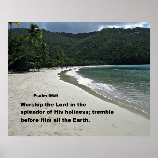 Psalm 96:9 Worship the Lord in the splendour... Poster (Front)