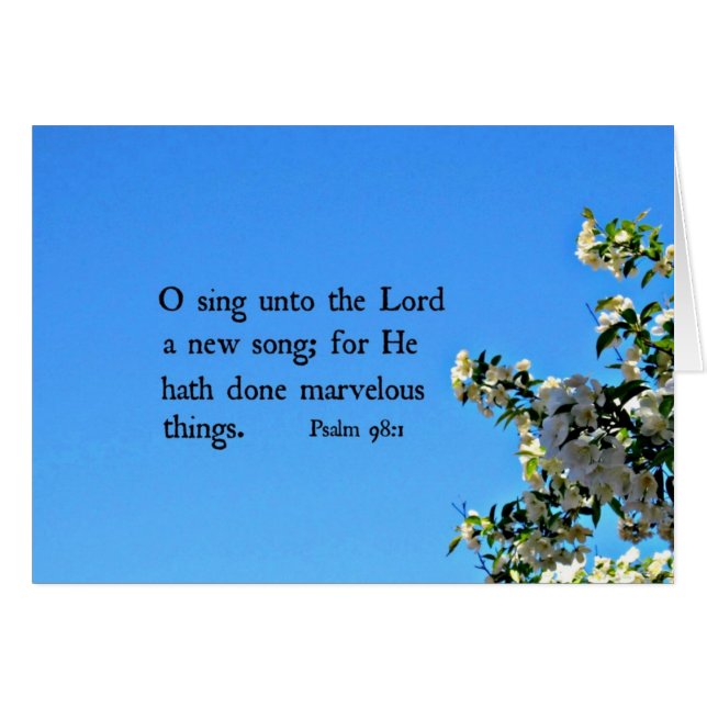 Psalm 98:1  O sing unto the Lord... (Front Horizontal)