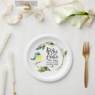 Psalm 98:1 Sing to the Lord a New Song Bible Verse Paper Plate