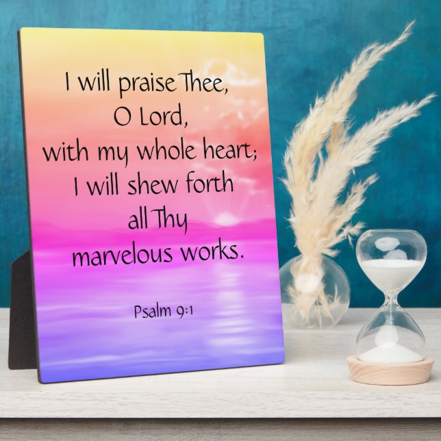Psalm 9:1   Plaque (Side)