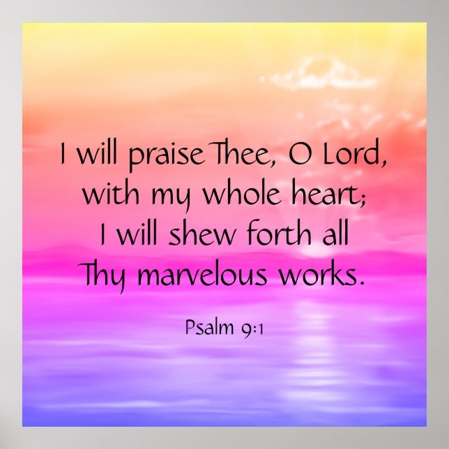 Psalm 9:1  poster (Front)