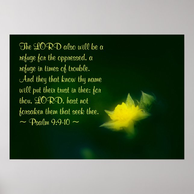 Psalm 9:9-10 poster (Front)