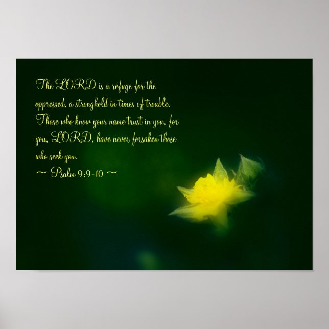 Psalm 9:9-10 poster (Front)