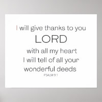 Psalm 9, I will give thanks to you LORD,