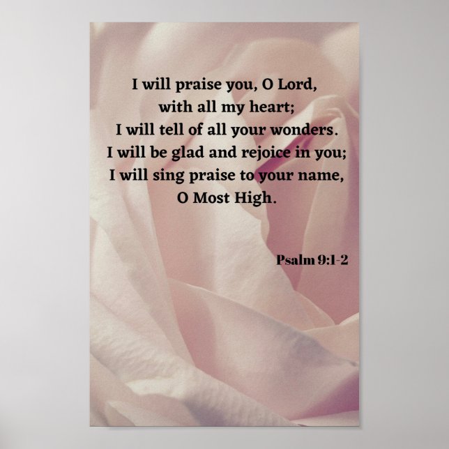 Psalm 9 Praise God Bible Verse Poster (Front)