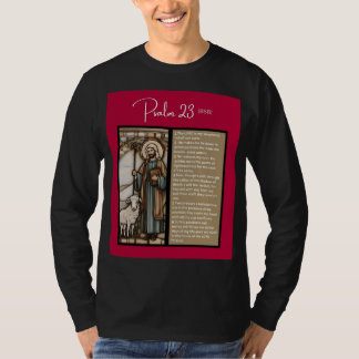 Psalm Message: Psalm 23 - Black Long Sleeve  T-Shirt