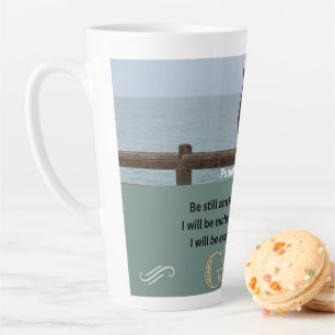 Psalm Message - Psalm 46-10 - Latte Mug