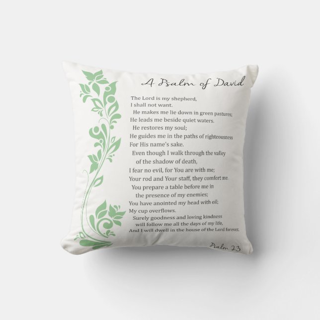 Psalm of David The Lord is my Shepherd Bible Verse Cushion (Front)