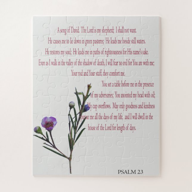 Psalm, Purple Floral Challenging Puzzle (Vertical)