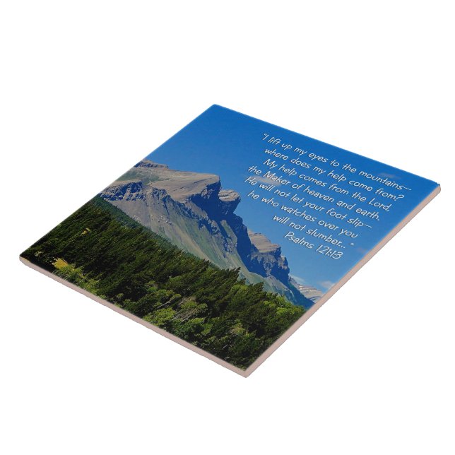 Psalms 121:1-3 Inspirational Tile (Side)
