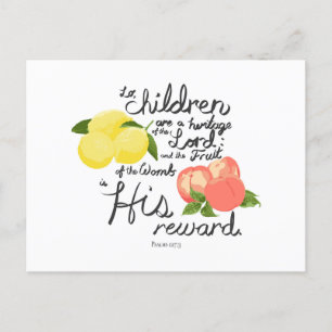 Psalms 127 Birth Pregnancy Announcement Postcard 