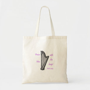 Psalms 150 & Harp Tote Bag