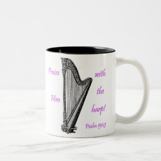 Psalms 150 & Harp Two-Tone Coffee Mug