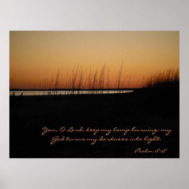 Psalms 18:28  My God turns my Darkness into Light Poster (Front)