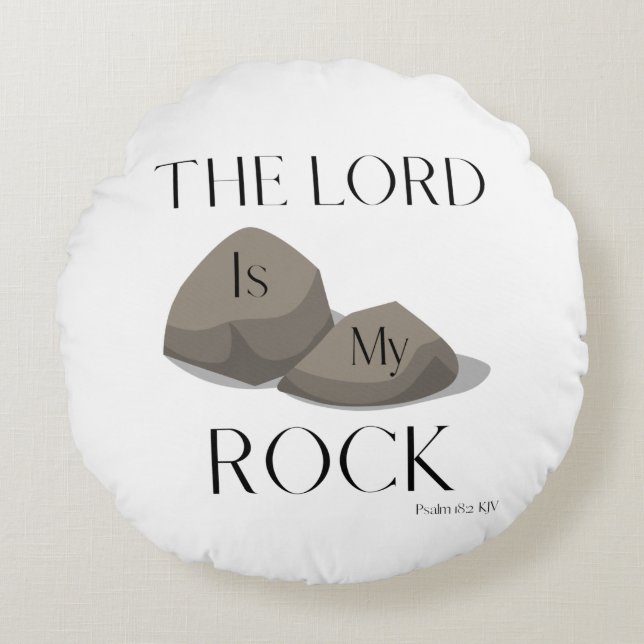 Psalms 18:2 Bible Scripture Quote KJV Round Cushion (Front)