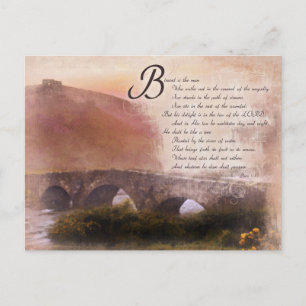 Psalms 1:1-3 Blessed is the man who... Postcard