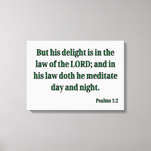 Psalms 1:2 Bible Verse KJV Wall Art