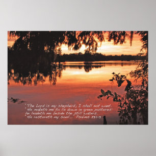 Psalms 23:1-3 Scripture Poster