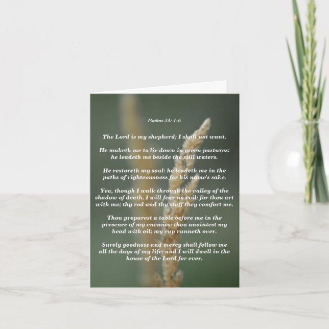 Psalms 23: 1-6 card (Front)