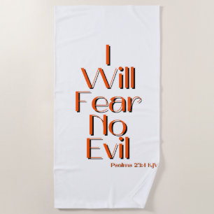 Psalms 23:4 Bible Verse Quote Beach Towel