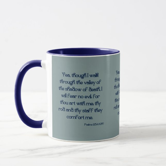 Psalms 23:4 KJV Bible Scripture Two-Tone Mug (Left)