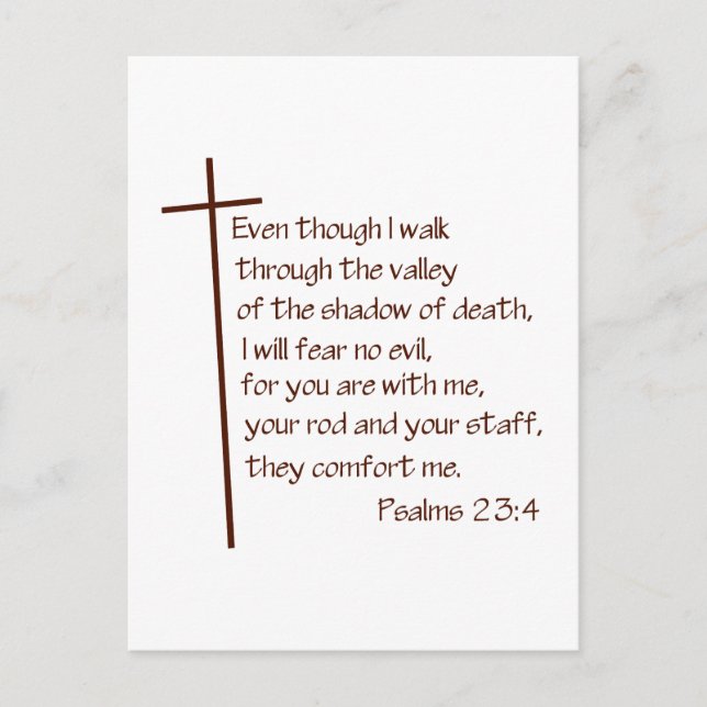 Psalms 23:4 postcard (Front)