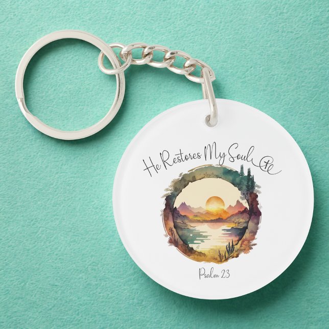 Psalms 23 Bible Verse Acrylic Keychain (Creator Uploaded)