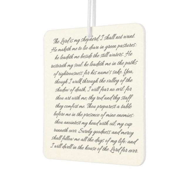 Psalms 23 - car freshener (Left)