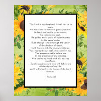 Psalms 23 Golden Sunflowers Border