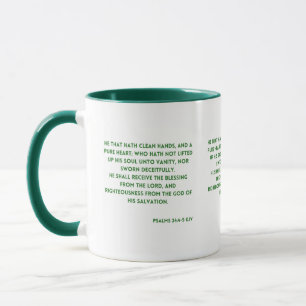 Psalms 24:4-5 KJV Bible Verse Two-Tone Mug