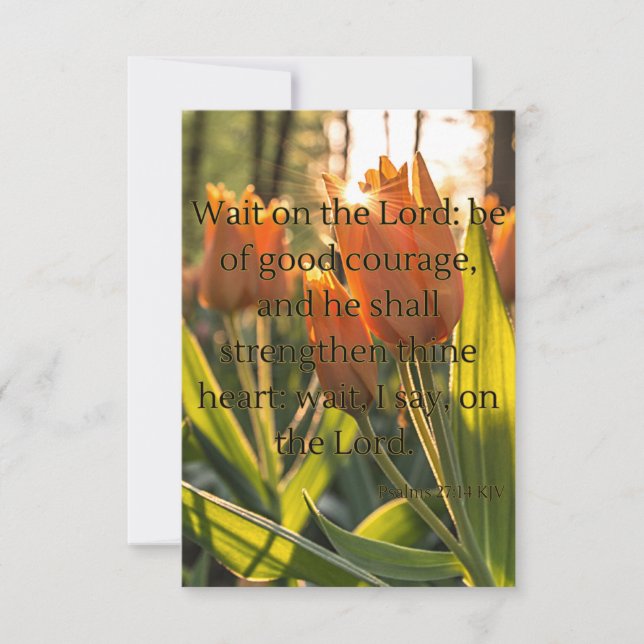 Psalms 27:14 KJV Bible Scripture Pic Greeting Card (Front)